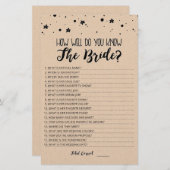 Papier Editable Comment connaissez-vous bien le jeu Bride (Devant / Derrière)