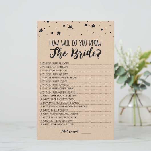 Papier Editable Comment connaissez-vous bien le jeu Bride (Debout devant)