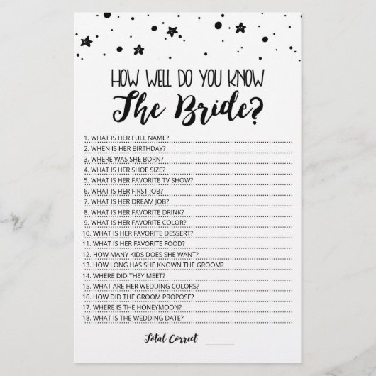 Papier Editable Comment connaissez-vous bien le jeu Bride (Devant)
