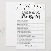 Papier Editable Comment connaissez-vous bien le jeu Bride (Devant / Derrière)