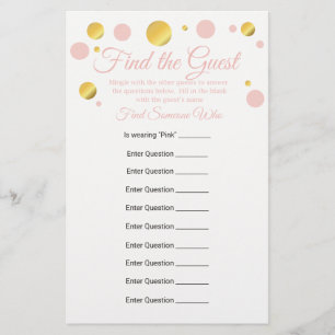 Papier Editable Find the Guest Baby shower Game