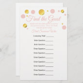 Papier Editable Find the Guest Baby shower Game (Devant / Derrière)