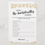 Papier Editable Finish the Bachelorette's Sentence Game (Devant / Derrière)