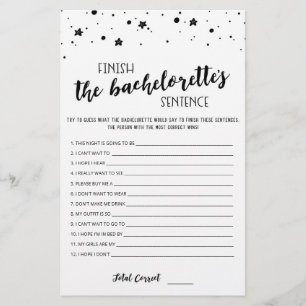 Papier Editable Finish the Bachelorette's Sentence Game