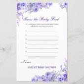 Papier Editable Guess the Baby Food Baby shower Game (Devant)
