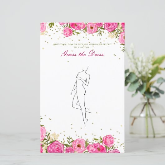 Papier Editable Guess the Dress Fête des mariées Jeu (Debout devant)