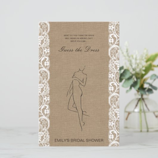 Papier Editable Guess the Dress Fête des mariées Jeu (Debout devant)