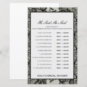 Papier Editable Il A Dit Qu'Elle A Dit Wedding shower Jeu (Devant / Derrière)