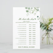 Papier Editable Il A Dit Qu'Elle A Dit Wedding shower Jeu (Debout devant)