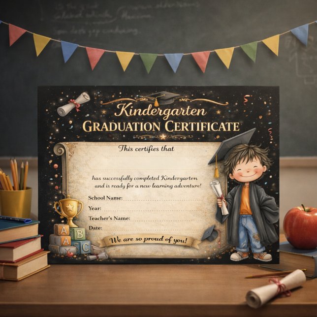 Papier Editable Kindergarten Graduation Celebration  (Créateur téléchargé)