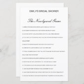 Papier Editable Le Jeu De La Nouvelle Mariée, Qui Connaît (Devant / Derrière)