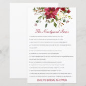 Papier Editable Le Jeu De La Nouvelle Mariée, Qui Connaît (Devant / Derrière)