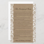 Papier Editable Le Jeu De La Nouvelle Mariée, Qui Connaît (Devant / Derrière)