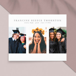 Papier Editable Multi Photo High School Grad Faire-part