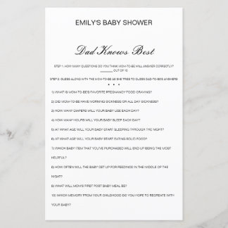 Papier Editable Papa connaît le meilleur jeu de Baby show