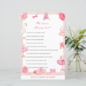 Papier Editable Qui Connaît Maman Meilleur Baby shower Je (Debout devant)