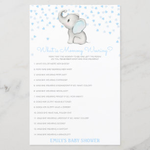 Papier Editable What is maman Wear Baby shower Game