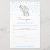 Papier Editable What's in the Bag Baby shower Game (Devant)