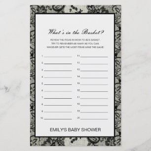 Papier Editable What's in the Basket Baby shower Game