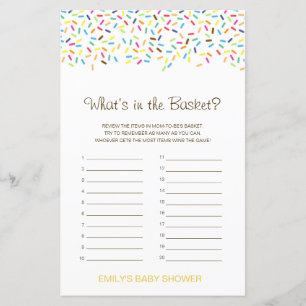 Papier Editable What's in the Basket Baby shower Game