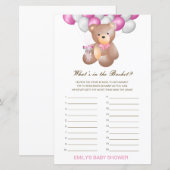 Papier Editable What's in the Basket Baby shower Game (Devant / Derrière)