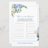 Papier Editable What's in the Basket Baby shower Game (Devant / Derrière)