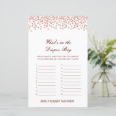 Papier Editable What's in the Diaper Bag Baby shower Game (Debout devant)