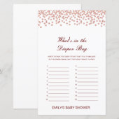 Papier Editable What's in the Diaper Bag Baby shower Game (Devant / Derrière)