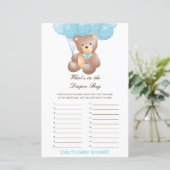 Papier Editable What's in the Diaper Bag Baby shower Game (Debout devant)