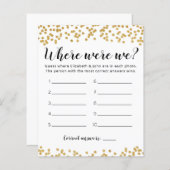 Papier Editable Where Are We Fête des mariées jeu (Devant / Derrière)