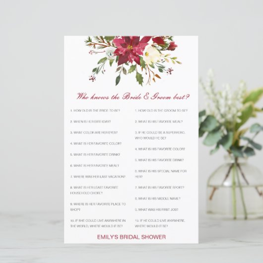 Papier Editable Who Knows Bride and Groom Best Card (Debout devant)