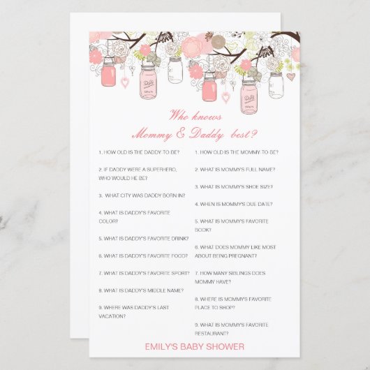 Papier Editable Who Knows Maman et papa Best (Devant / Derrière)