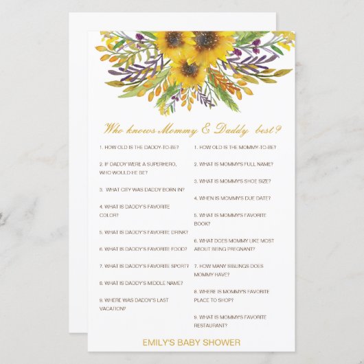 Papier Editable Who Knows Maman et papa Best (Devant / Derrière)