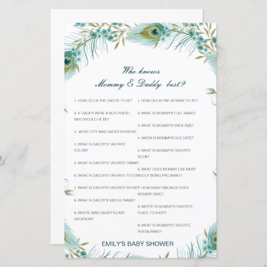 Papier Editable Who Knows Maman et papa Best (Devant / Derrière)