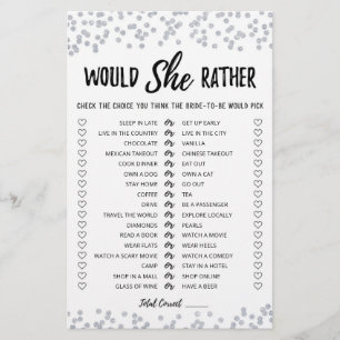 Papier Editable Will She Plutôt Fête des mariées jeu
