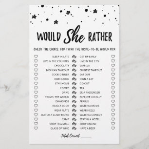 Papier Editable Will She Plutôt Fête des mariées jeu