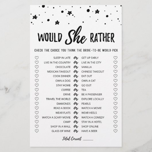 Papier Editable Will She Plutôt Fête des mariées jeu (Devant)