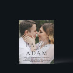 Papier Editorial Photo Modern Wedding Invitation<br><div class="desc">Modern editorial style wedding invitation with your names in bold typography over your favorite photo.  A clean and simple design for a wedding during any time of year.</div>