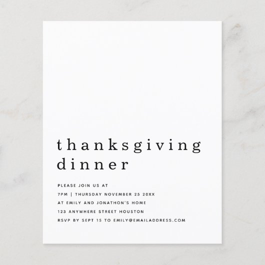 PAPIER | Eenvoudige Thanksgiving van tekst Inbelui Flyer (Voorkant)