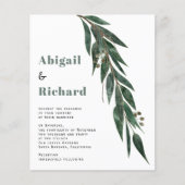 Papier Eeucalyptus BUDGÉTAIRE, faire-part de mariage RSVP (Devant)