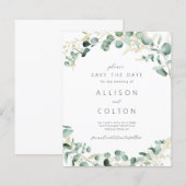 Papier Eeucalyptus rustique vert sauge budget boho vert (Devant / Derrière)