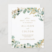 Papier Eeucalyptus rustique vert sauge budget boho vert (Devant / Derrière)