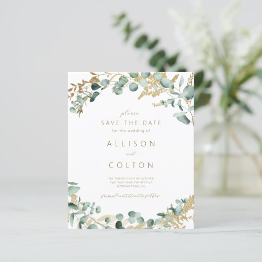 Papier Eeucalyptus rustique vert sauge budget boho vert (Debout devant)