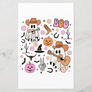 Papier Éffrayant Ghost Cowboy Cute Halloween Boo Western