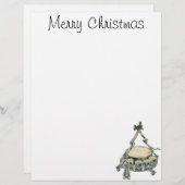 Papier Eggnog dans un bol de punch de sapin de Noël vinta (Devant / Derrière)