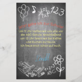 Papier Einladungskarte zur Einschulung im Tafelstil (Dos)