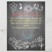 Papier Einladungskarte zur Einschulung im Tafelstil (Dos)