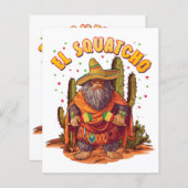 Papier El Squatcho Bigfoot avec Maraca, Sombrero et Ponc (Devant / Derrière)