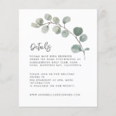 Papier Elegan Mariage eucalyptus détails, invitation chic (Dos)