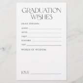 Papier Élégance minimale gracieuse Conseils et vœux de fi (Devant)